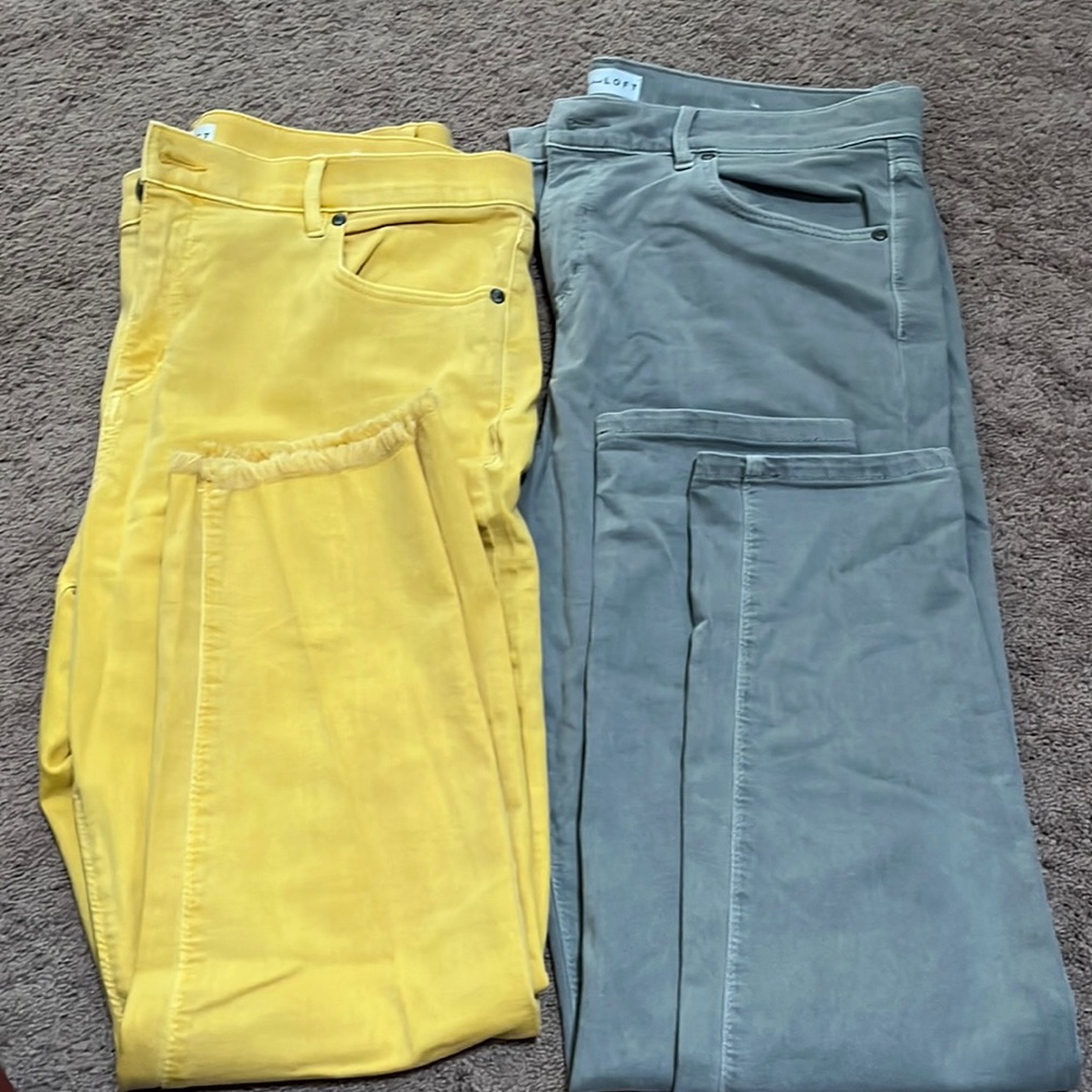 LOFT colored pants set, Modern Skinny Crop Size 14- 2 pair!